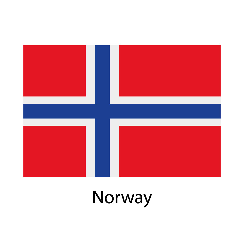 Flagga 60x40 mm inkl. applicering Norge