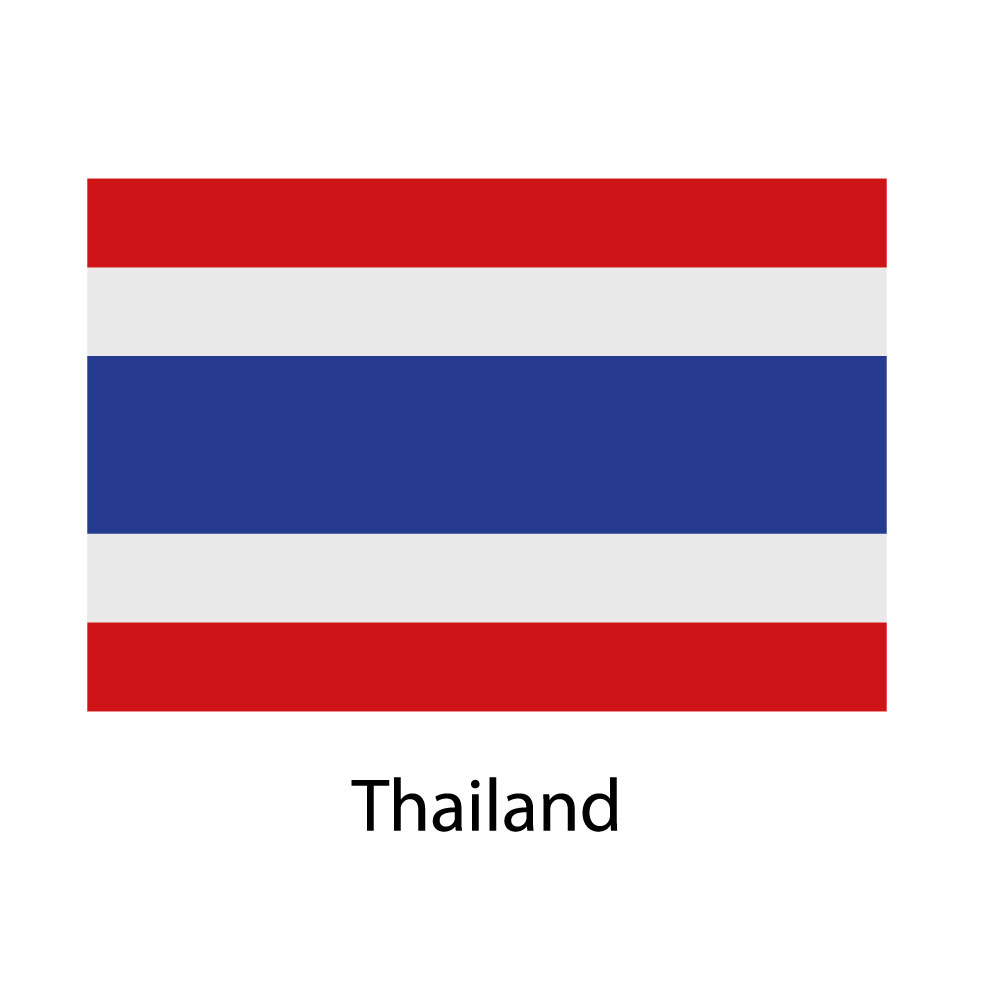 Flagga 60x40 mm inkl. applicering Thailand