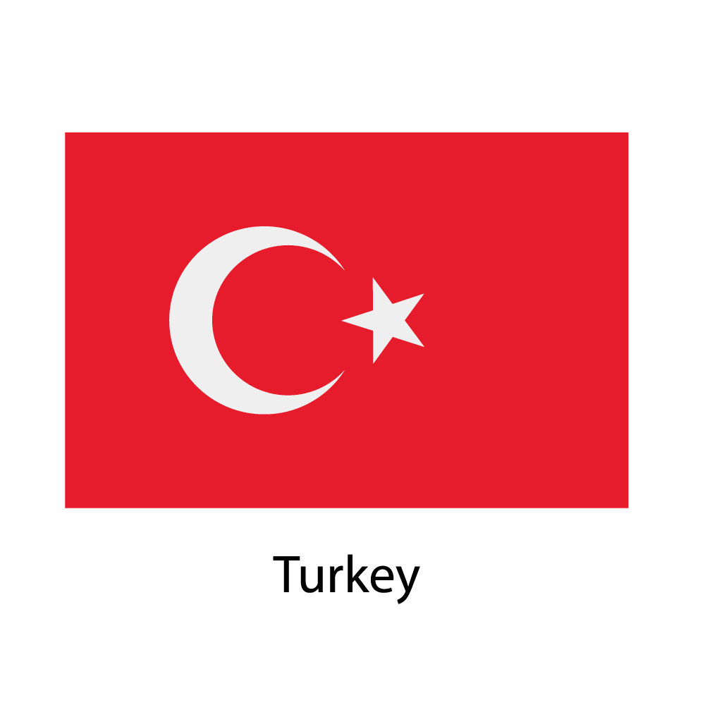 Flagga 60x40 mm inkl. applicering Turkiet