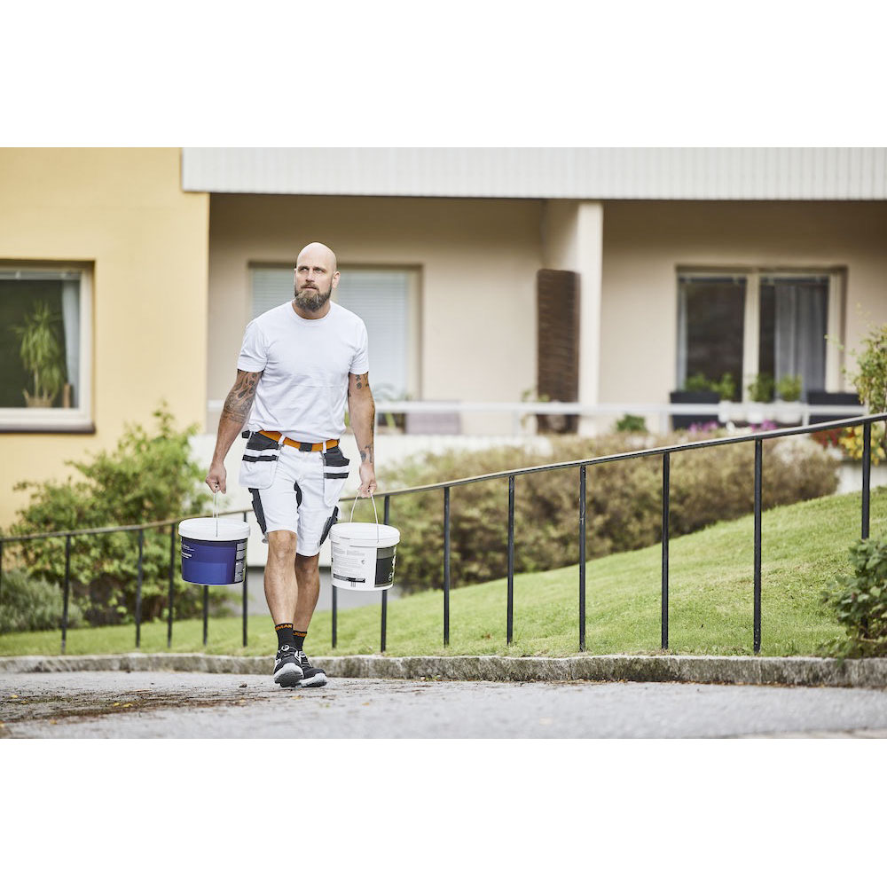 Målarshorts Core Stretch  vit/svart
