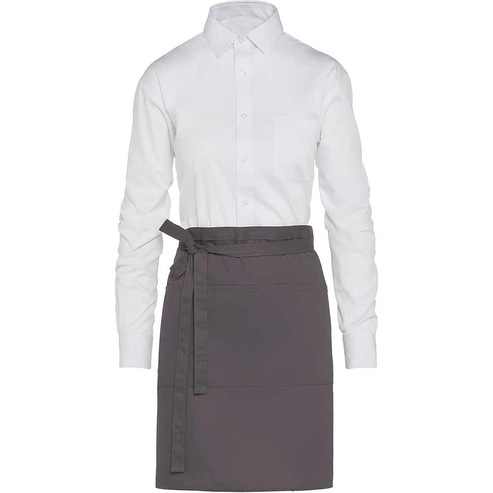 Brussels Short Bistro Apron with Pocke grå