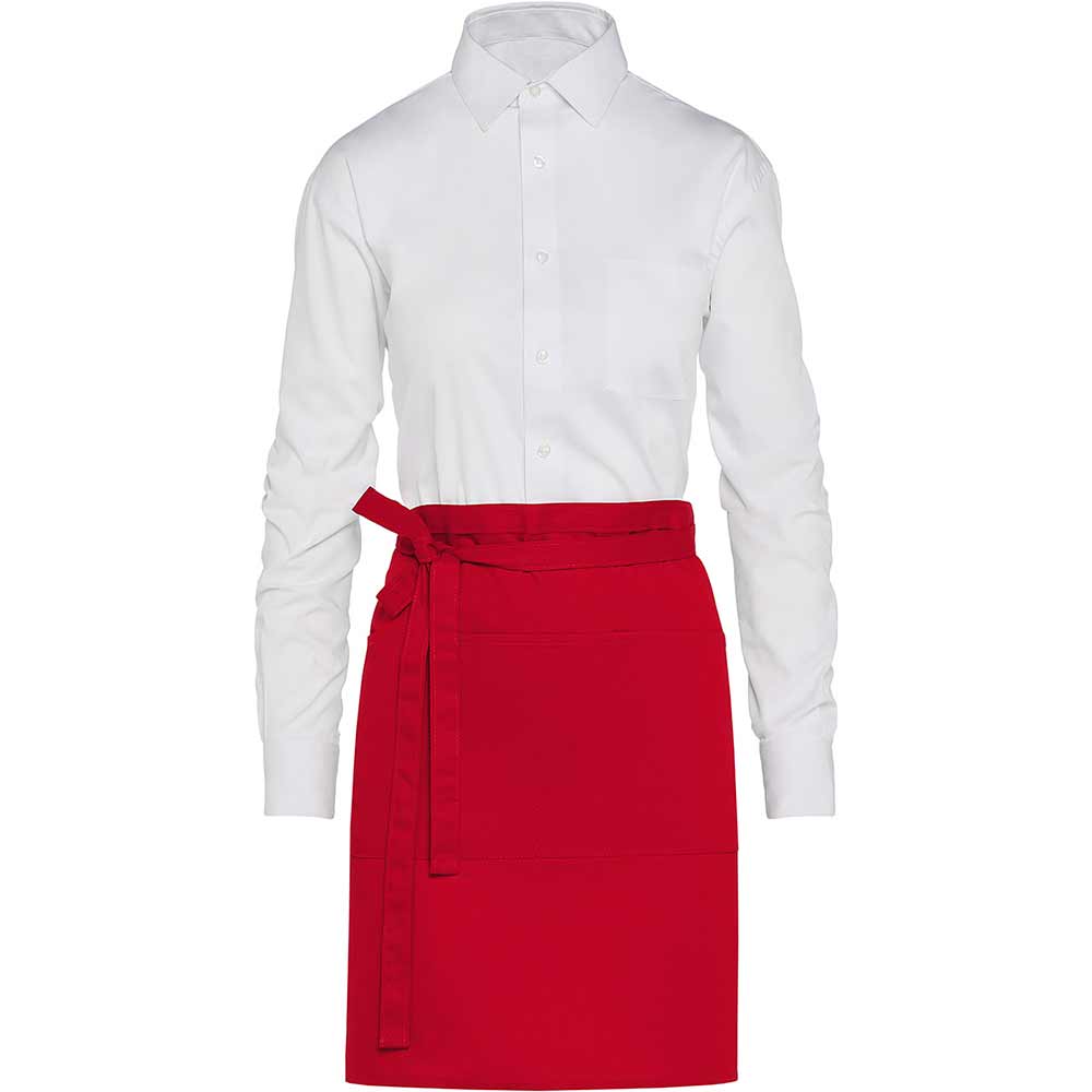Brussels Short Bistro Apron with Pocke röd