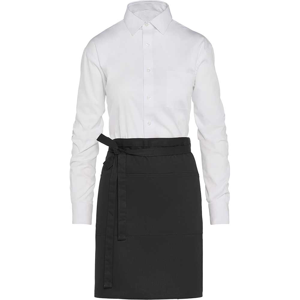 Brussels Short Bistro Apron with Pocke svart